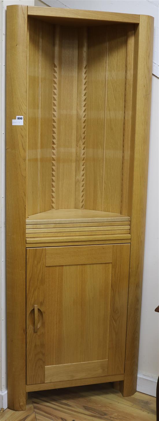 A modern oak corner cupboard 71cm